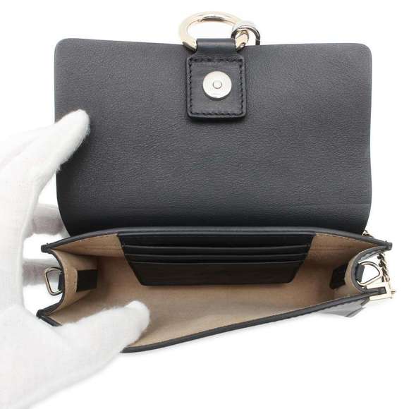 Chloe Faye Suede Shoulder Bag Black - Picture 5 of 11